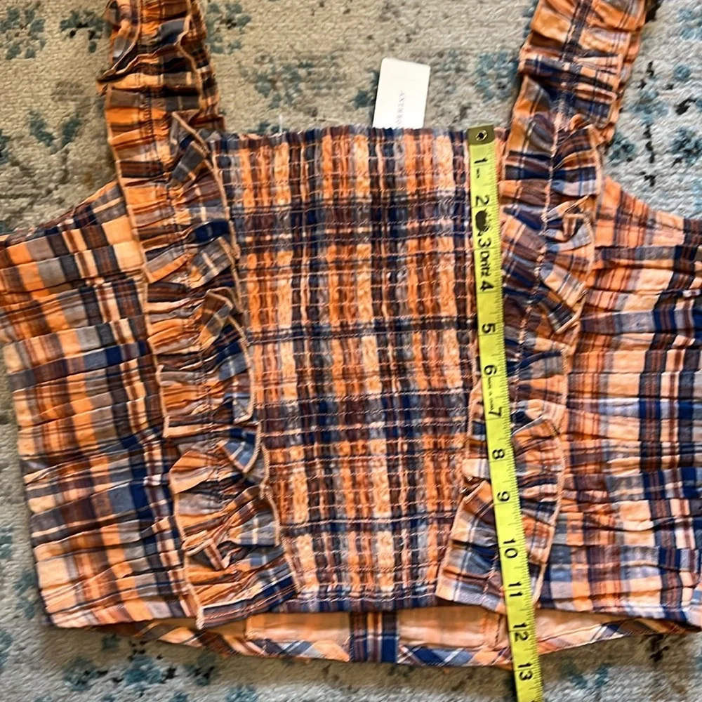 NWT Anthro Ruffled Plaid Corset Sleeveless Top Medium - Picture 14 of 16